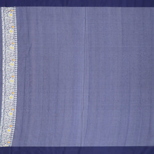 Navy Blue Handloom Banarasi Silk Saree With Meena Floral Buttas