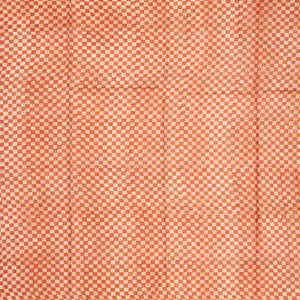 Peach Handloom Tussar Silk Saree Printed With Checks & Mango Motifs