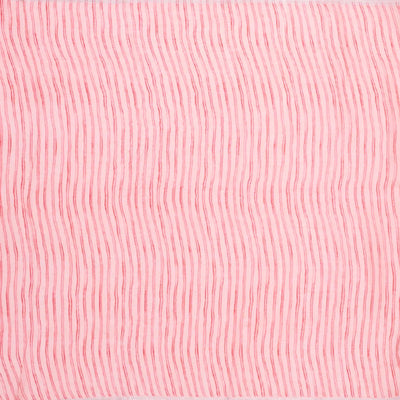 Bubblegum Pink Handloom Linen Saree With Printed Red Floral Motifs