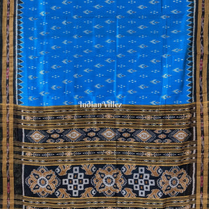 Sky Blue Mayur Chandrika Khandua Silk Saree