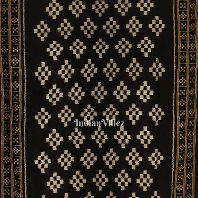 Black White Pasapali Khandua Silk Saree