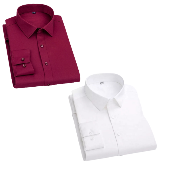 Combo of 2 Cotton Shirt for Man ( Maroon and White )