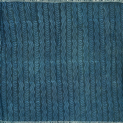 Navy Blue Woven Jaipur Cotton Saree Printed With Floral  Motifs