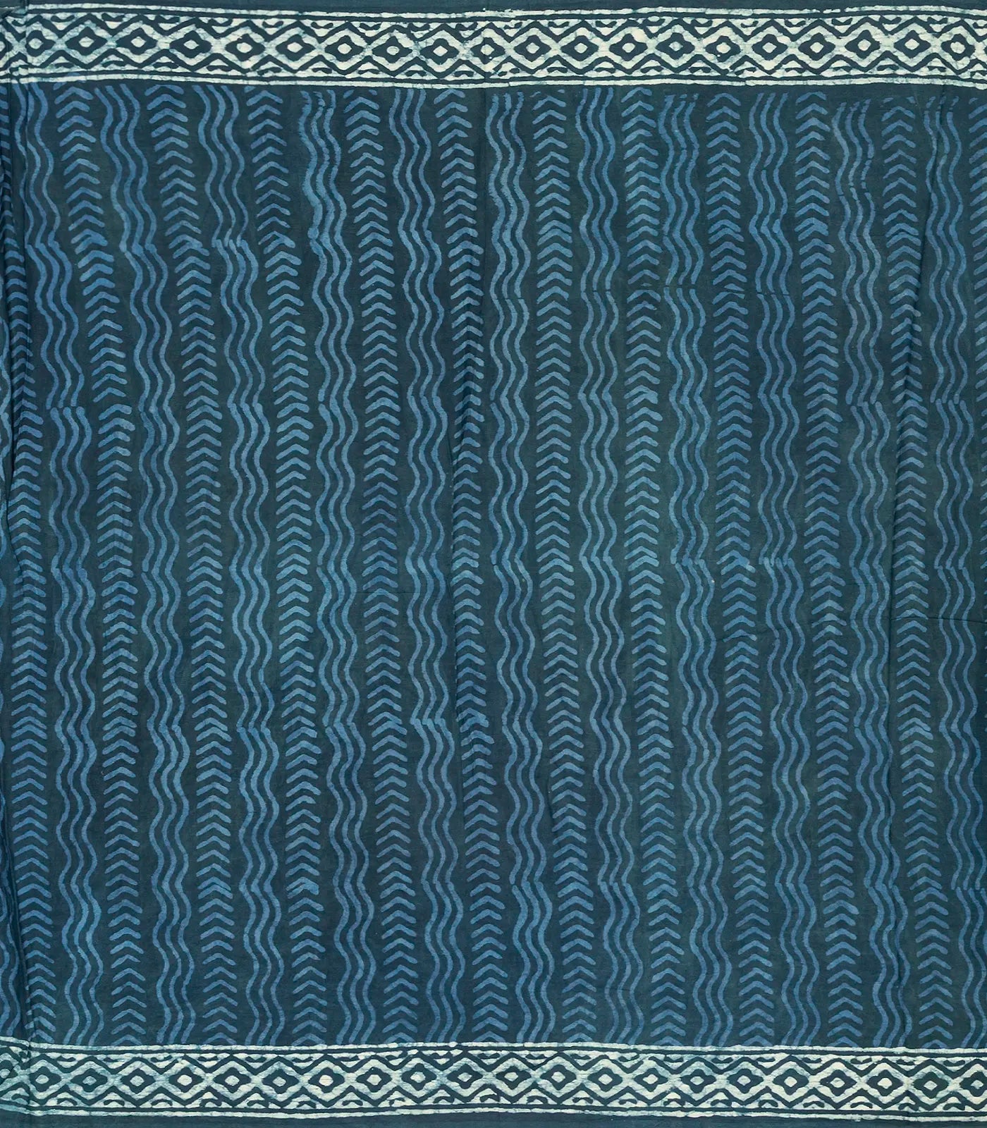 Navy Blue Woven Jaipur Cotton Saree Printed With Floral  Motifs