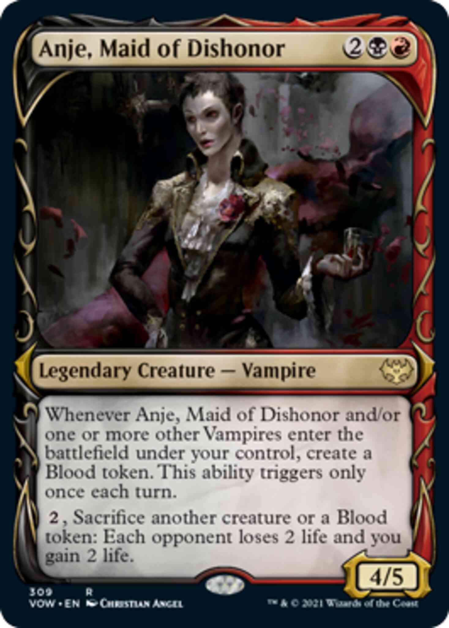Anje, Maid of Dishonor [309] [Fang Frame Showcase] [Innistrad: Crimson Vow] [Non-Foil]