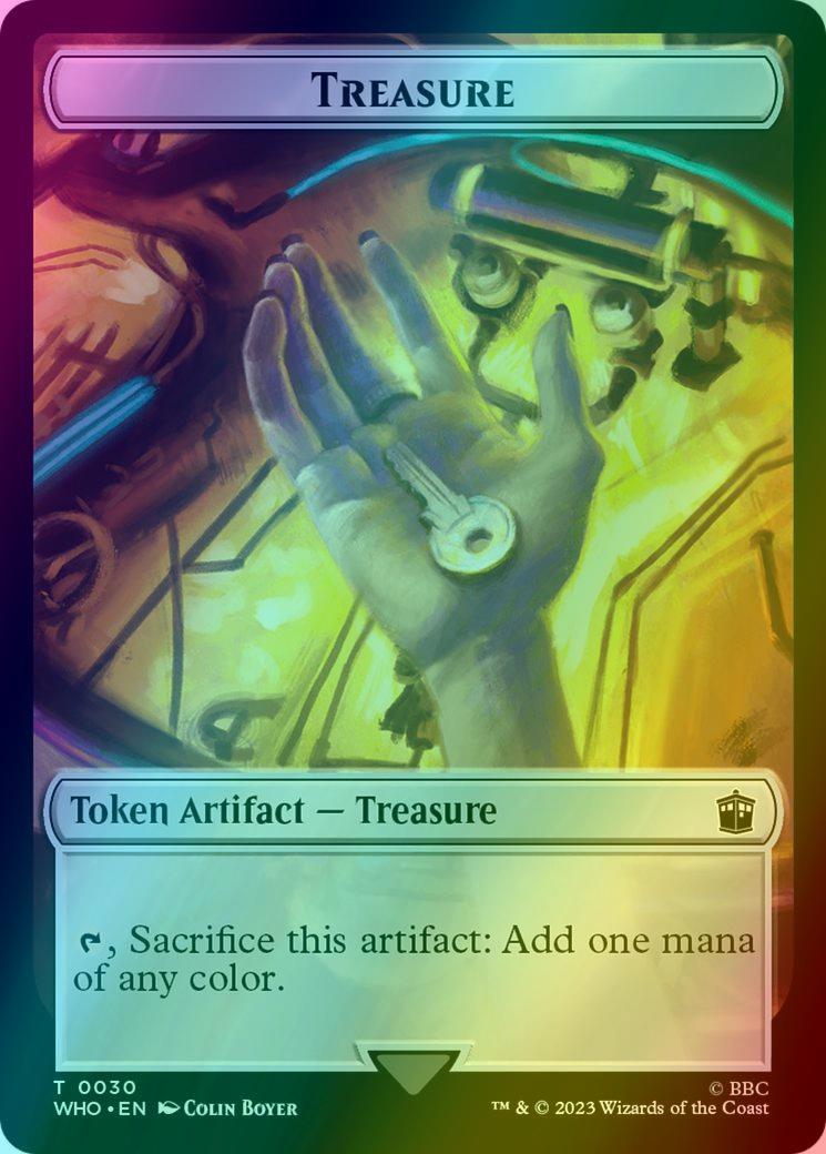 Alien Rhino Token (03) // Treasure Token (30) [Universes Beyond: Doctor Who: Tokens] [Foil]