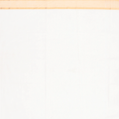 White Handloom Venkatagiri Cotton Saree With Contrast Zari Border