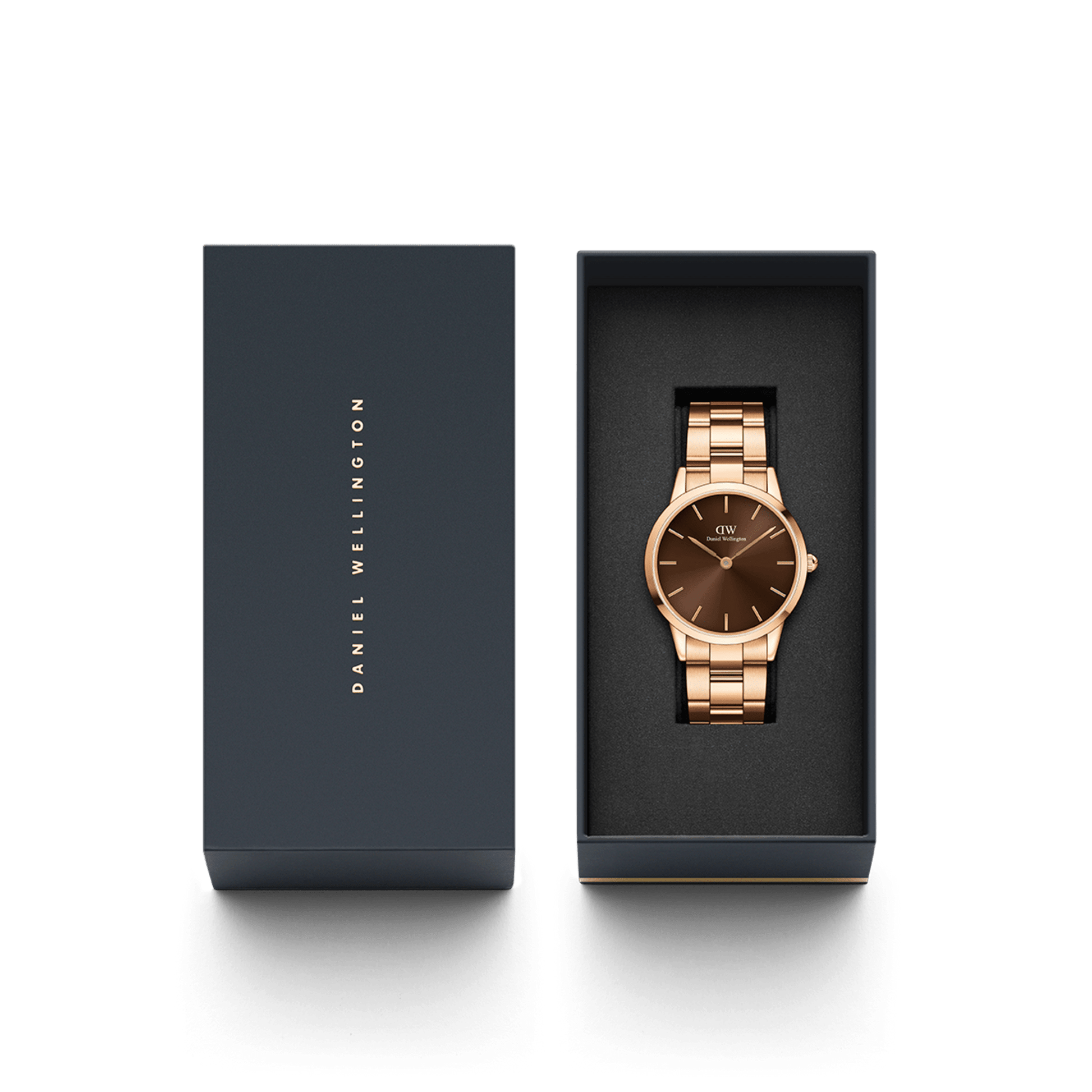 Iconic Link Amber Brown & Rose Gold 40mm