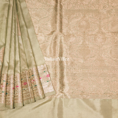 Mint Green Handwoven Banarasi Katan Silk Saree