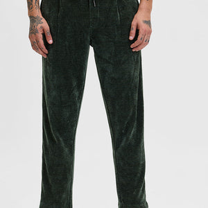 Olive Corduroy Relaxed Fit Trousers