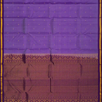 Lavender Silk Saree With Buttas & Purple Border