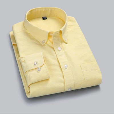 Frankshop Classic Pure Cotton Blend Lemon Color Solid Shirts