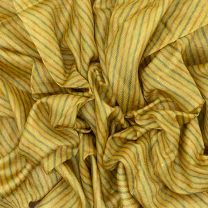 Mustard Handloom Tussar Silk Saree Printed With Diagonal Stripes