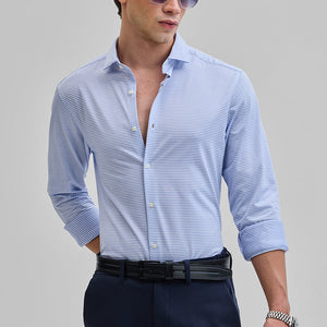 Light Blue Stripes Stretch Shirt