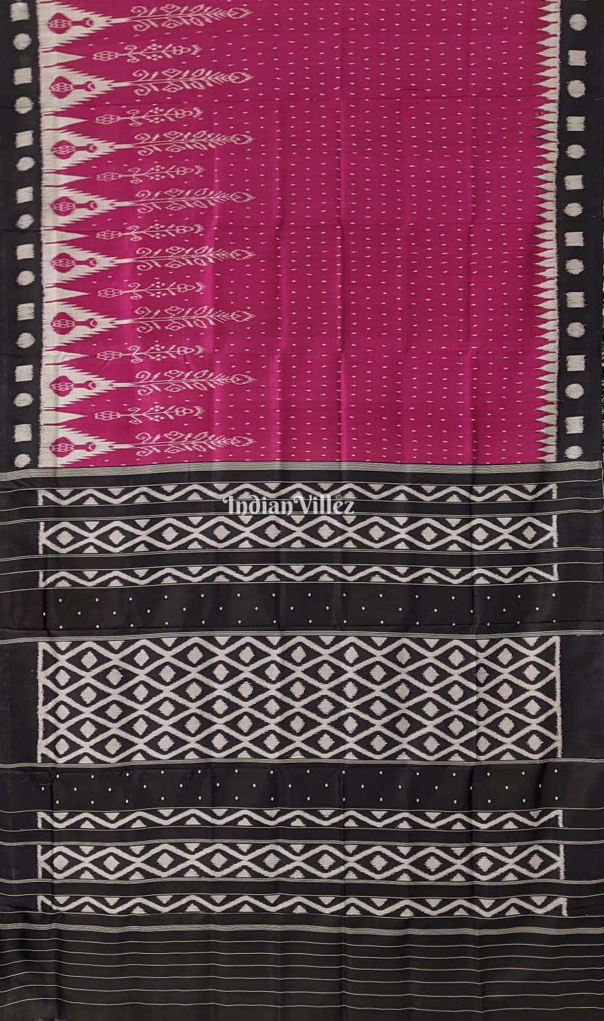 Purple Black Odisha Ikat Contemporary Silk Saree