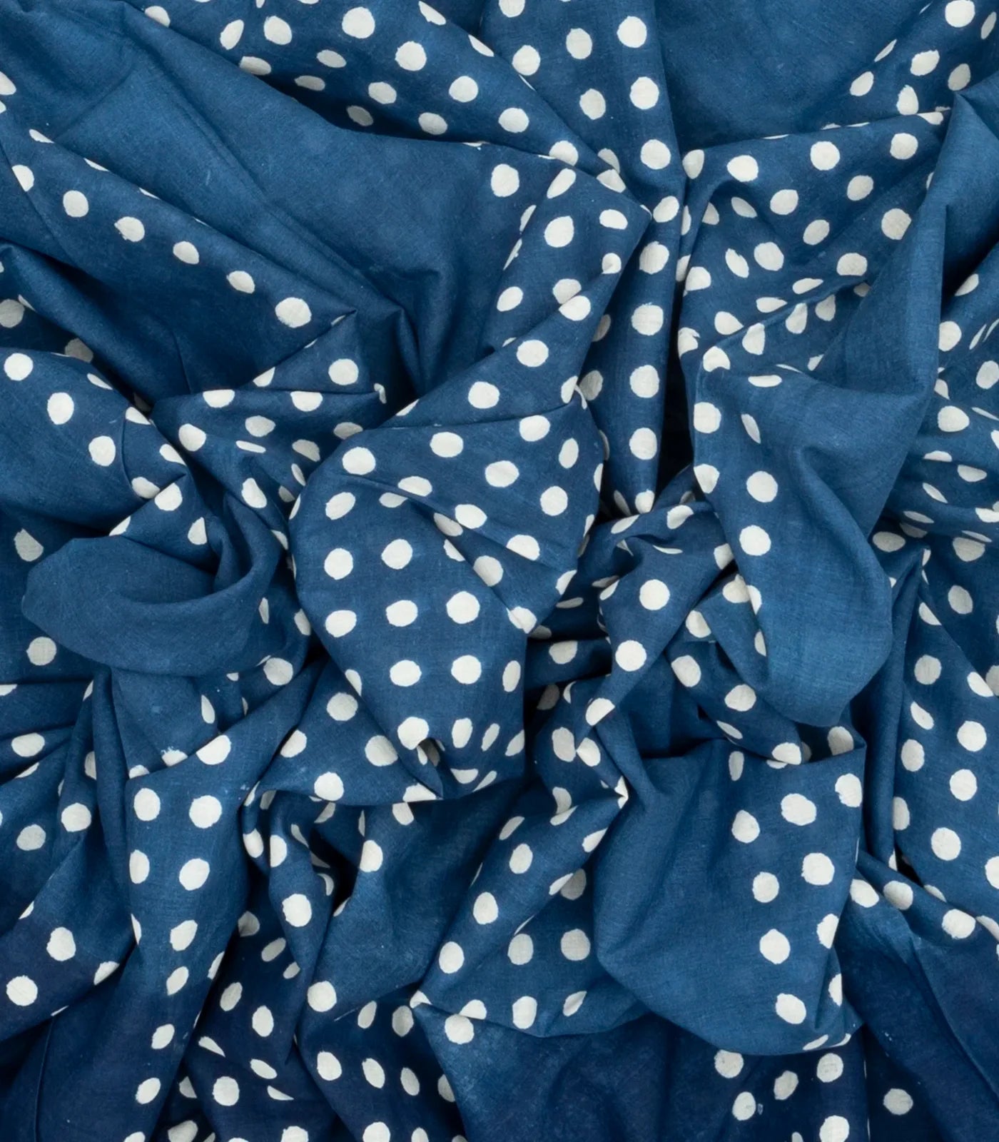 Indigo Jaipur Cotton Saree With With small printed polka dots across the saree