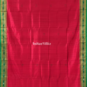Red Green Odisha Ikat Khandua Silk Saree