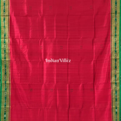 Red Green Odisha Ikat Khandua Silk Saree