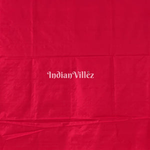 Blue Red Flower Design Bomkai Sambalpuri Ikat Silk Saree