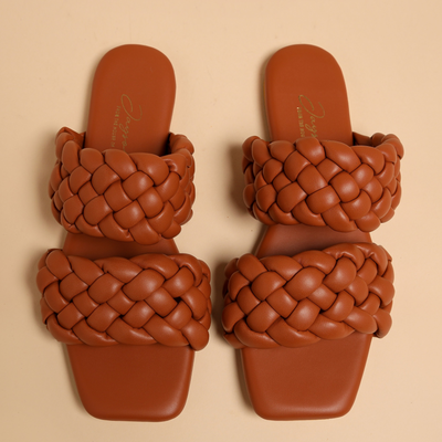 Chocolate Island Braided Flats
