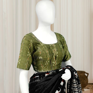Mehendi Green Odisha Ikat Sambalpuri Cotton Blouse