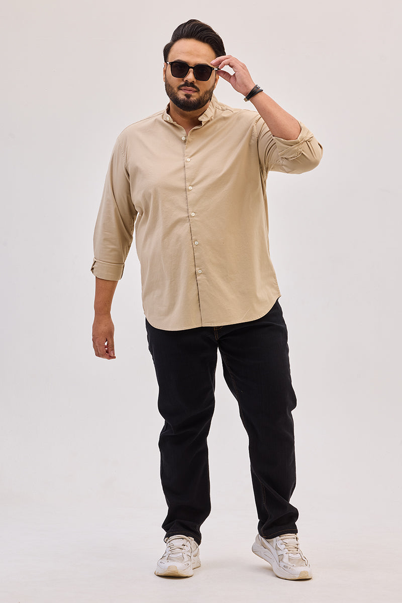Beige Mandarin Shirt