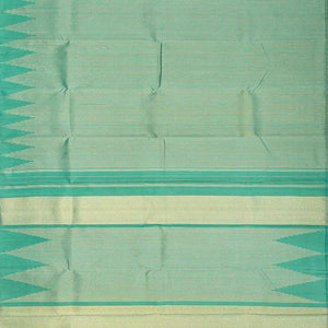 Shadow Green Handloom Kanchipuram Silk Saree With Zari Stripes