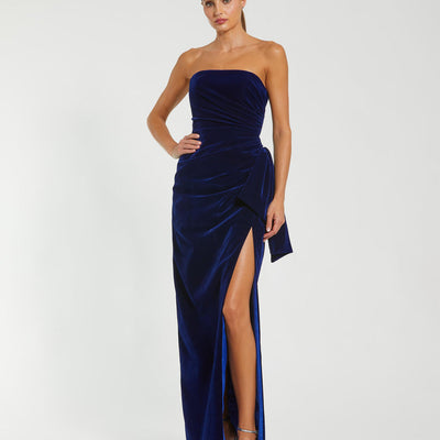 Mac Duggal 55080 Long Formal Fitted Velvet Prom Dress