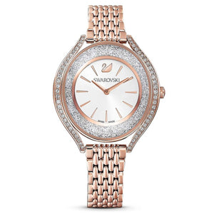 Swarovski Crystalline Aura Rose Gold Dial & Chain Watch for Women