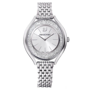 Swarovski Crystalline Aura Silver Dial & Silver Chain Watch for Women