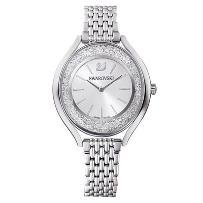 Swarovski Crystalline Aura Silver Dial & Silver Chain Watch for Women