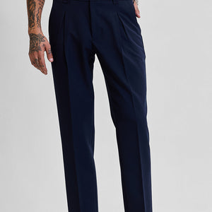 Navy Slim Fit Stretch Trousers