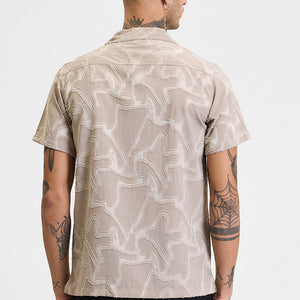 Beige Abstract Box Fit Shirt