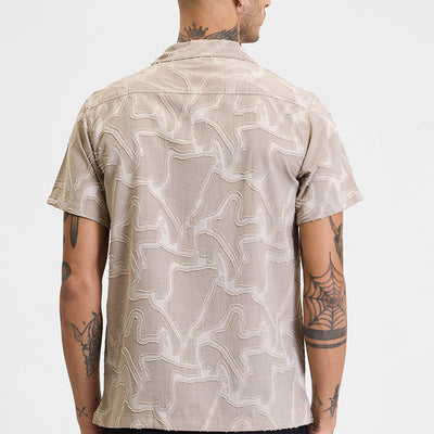 Beige Abstract Box Fit Shirt