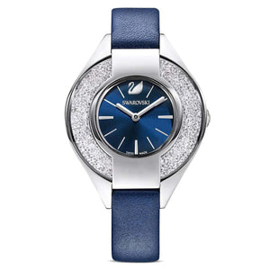 Swarovski Crystalline Sporty Women's Blue Dial & White Crystal with Blue Leather Strap Watch