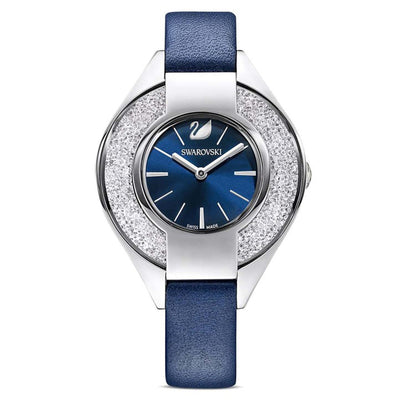 Swarovski Crystalline Sporty Women's Blue Dial & White Crystal with Blue Leather Strap Watch