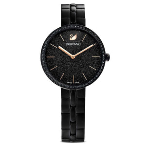 Swarovski Cosmopolitan Black Dial & Chain Watch for Women