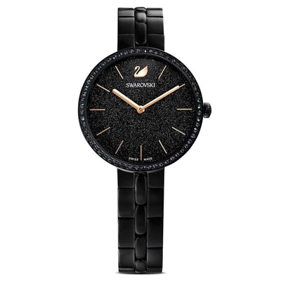 Swarovski Cosmopolitan Black Dial & Chain Watch for Women