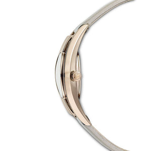 Swarovski Crystalline Sporty Women's Grey Dial & White Crystal with Grey Leather Strap Watch