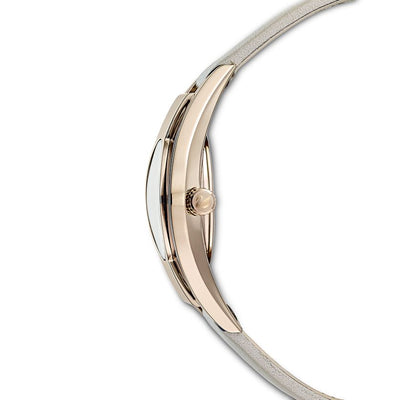 Swarovski Crystalline Sporty Women's Grey Dial & White Crystal with Grey Leather Strap Watch