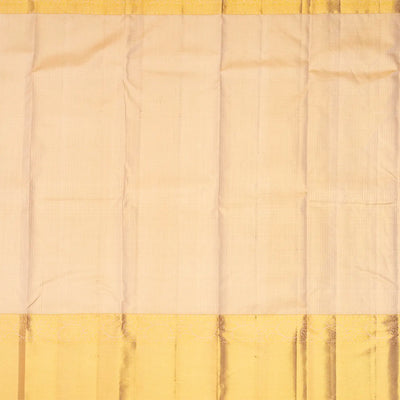 Taupe Handloom Kanchipuram Silk Saree With Floral Vine Motifs