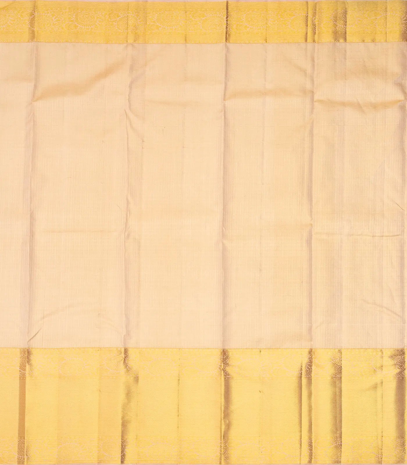 Taupe Handloom Kanchipuram Silk Saree With Floral Vine Motifs