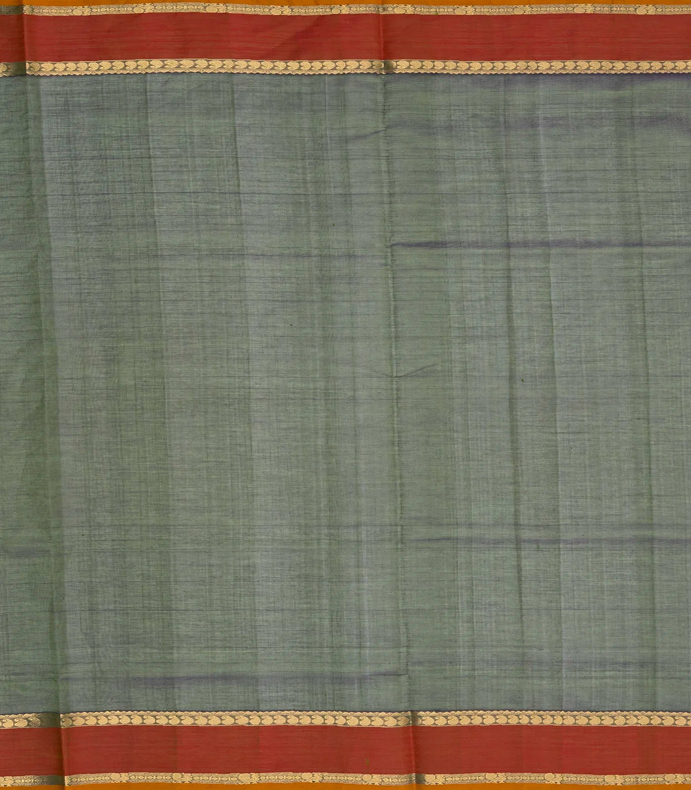 Bottle Green Handloom Silk Cotton Saree With Checks