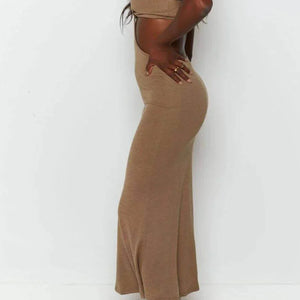 Reya Bodycon Holiday Dress in Brown