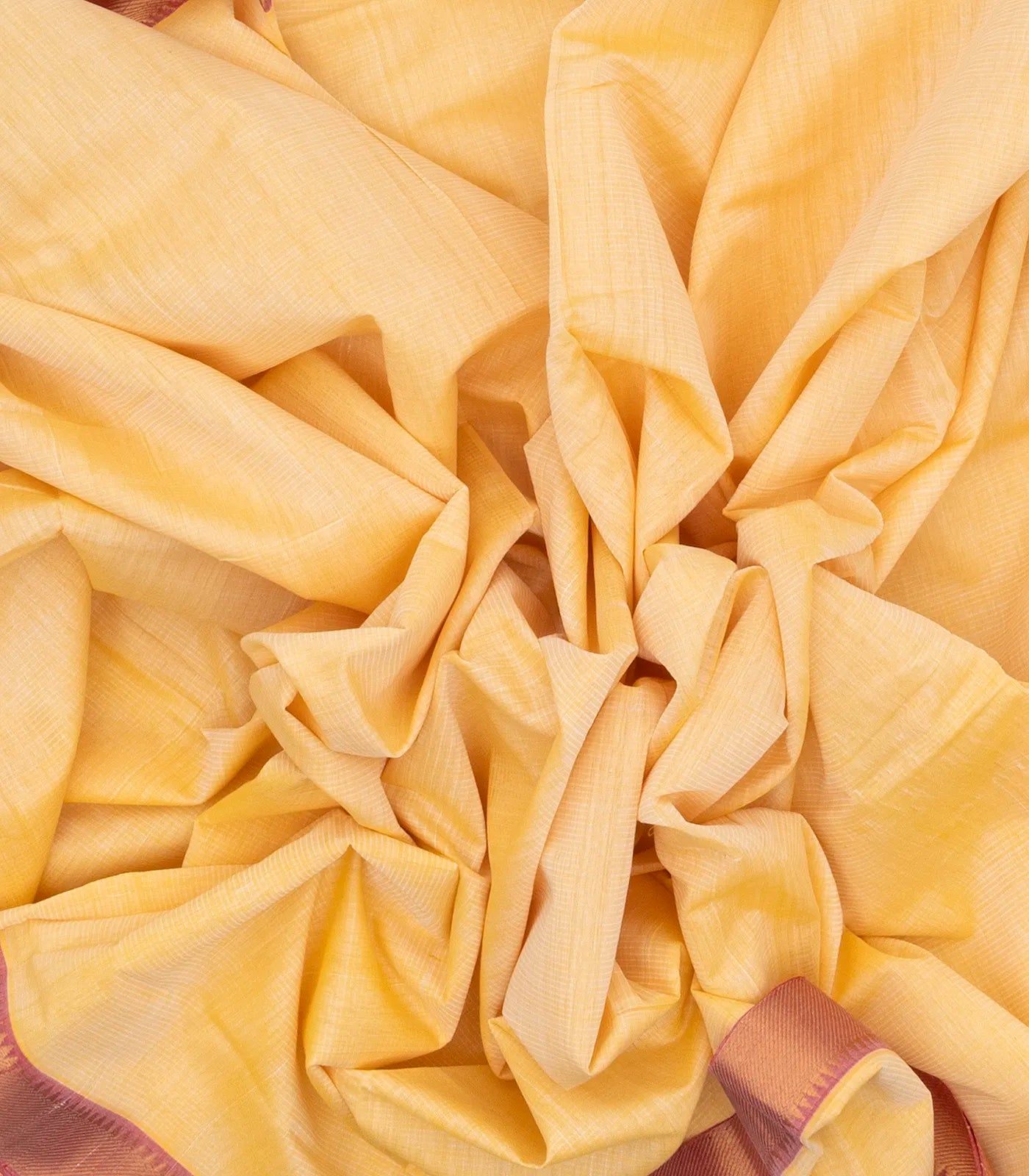 Sandal Handloom Mangalagiri Cotton Saree With Pink Zari Border