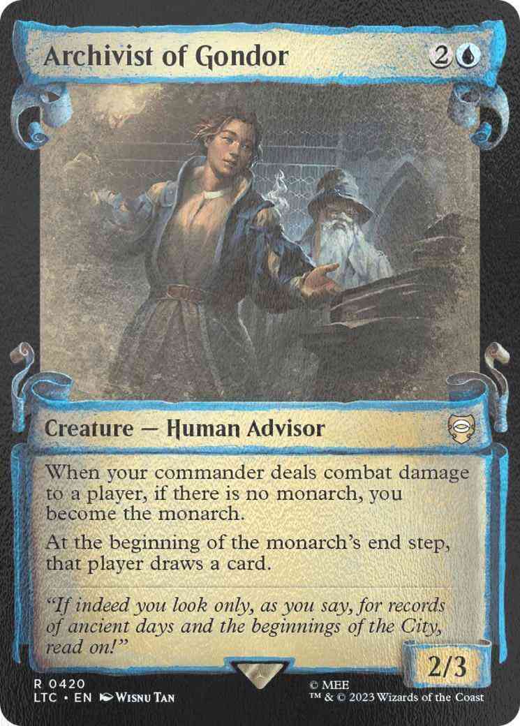 Archivist of Gondor [420] [Scrolls Showcase] [The Lord of the Rings: Tales of Middle-earth: Commander] [Silver Foil]