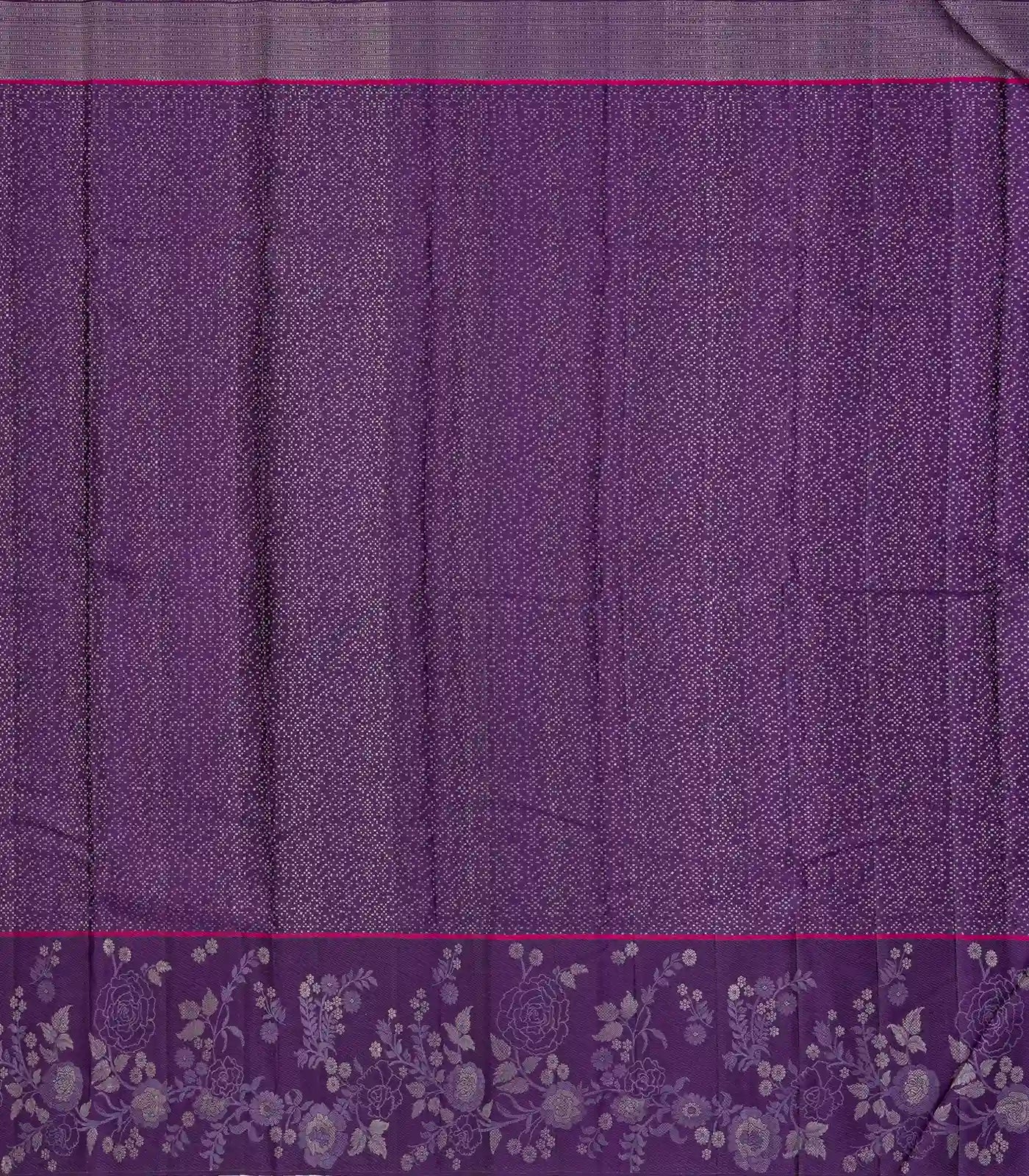 Lavender Handloom Kanchipuram Korvai Silk Saree With Geometric Motifs