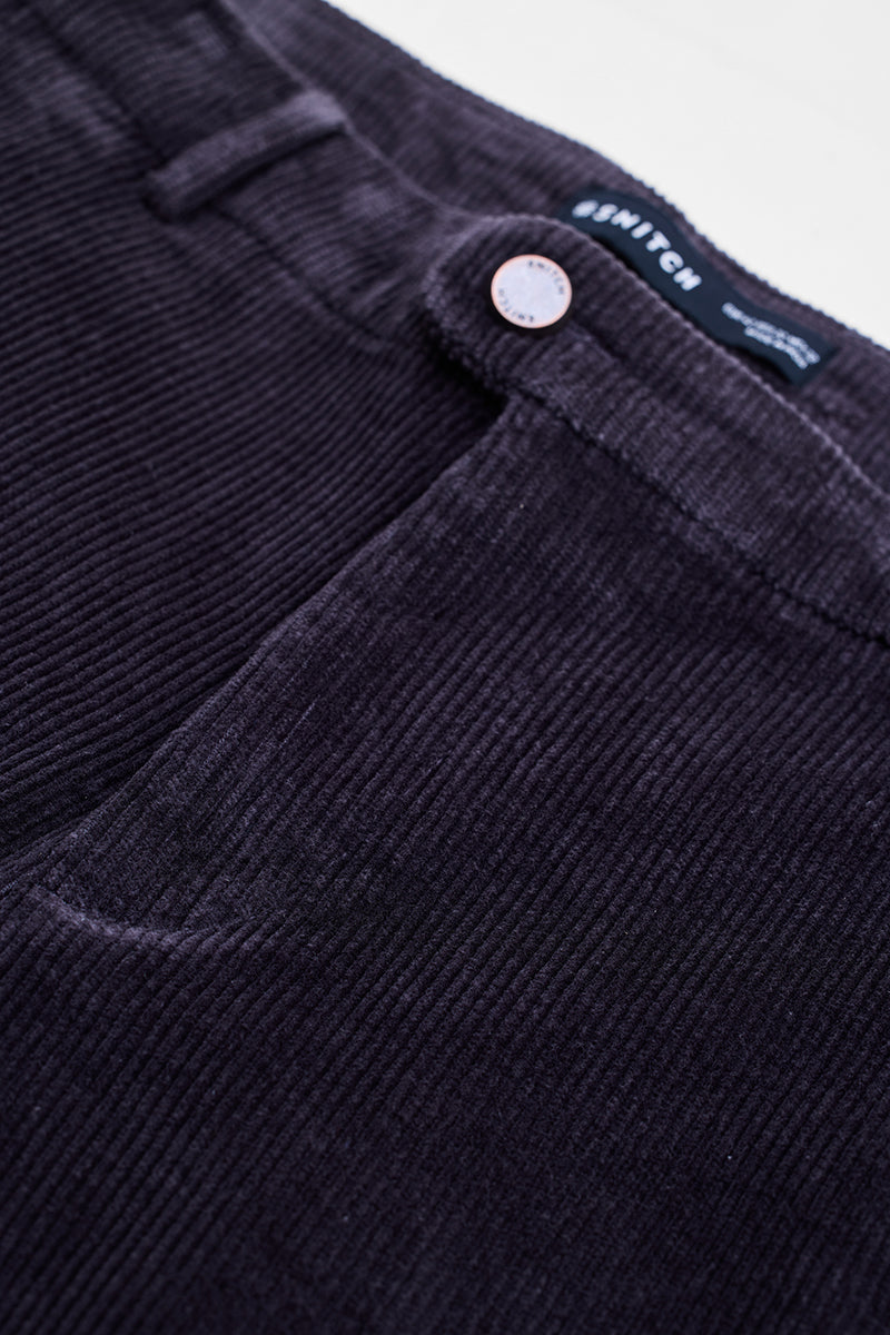 Black Corduroy Slim Fit Trousers