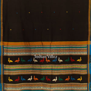 Black Dongria Border Contemporary Silk Saree