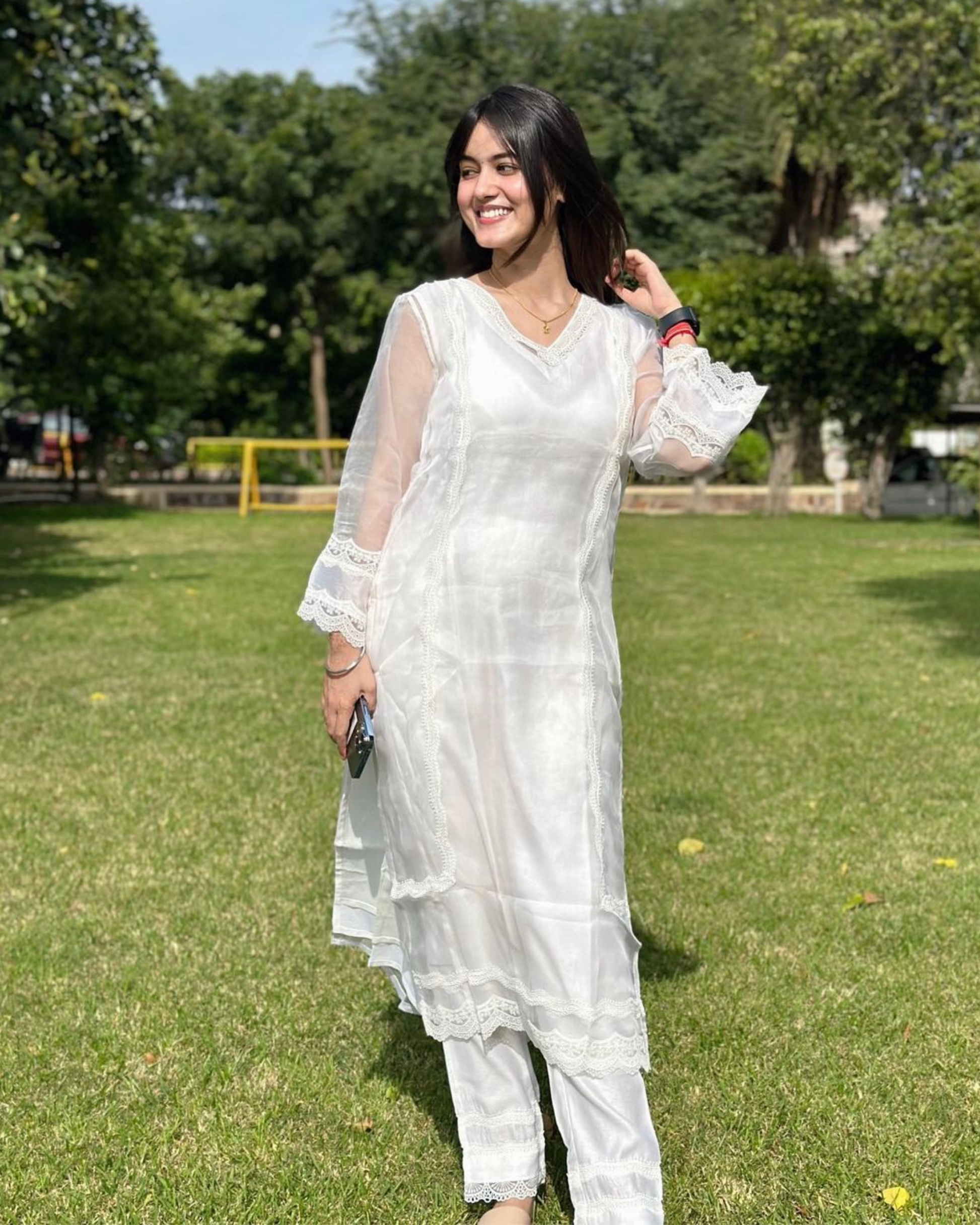 Sophia Organza Straight Kurta Set